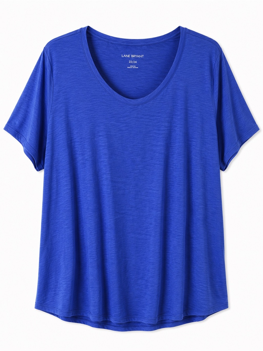 Lane Bryant Electric Blue Scoop Neck Short Sleeve Tee